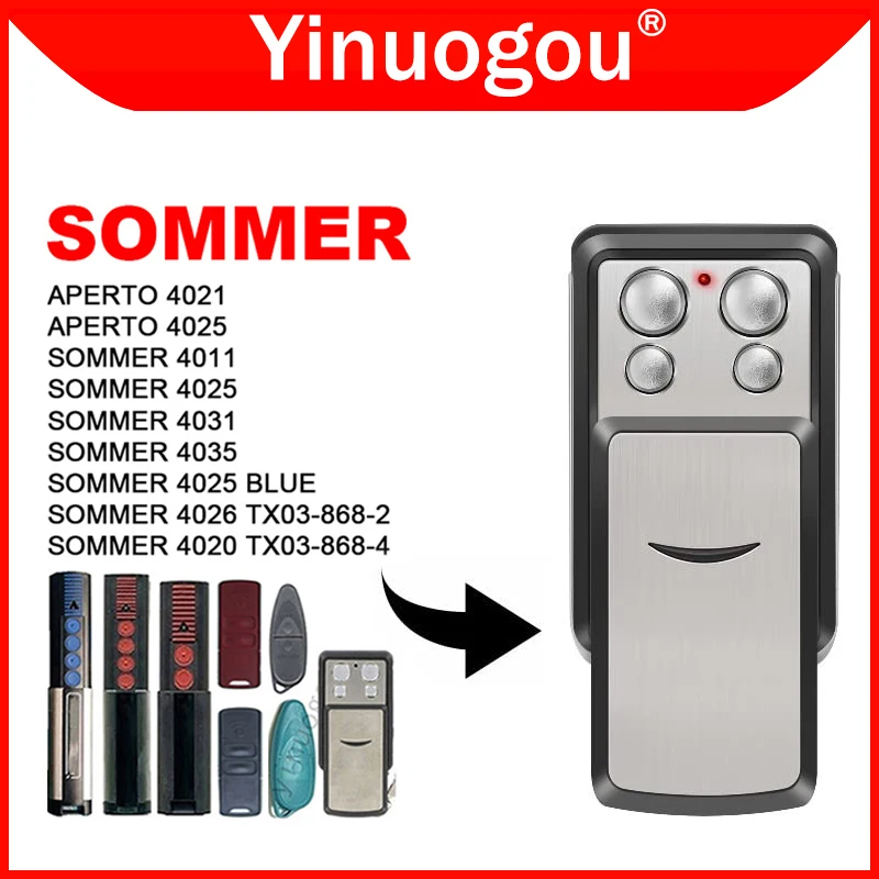 

SOMMER 4031 4031V000 868MHz 4020 TX03-868-4 4026 TX03-868-2 4011 4021 4025 4035 Garage Door Remote Control Gate Opener Command