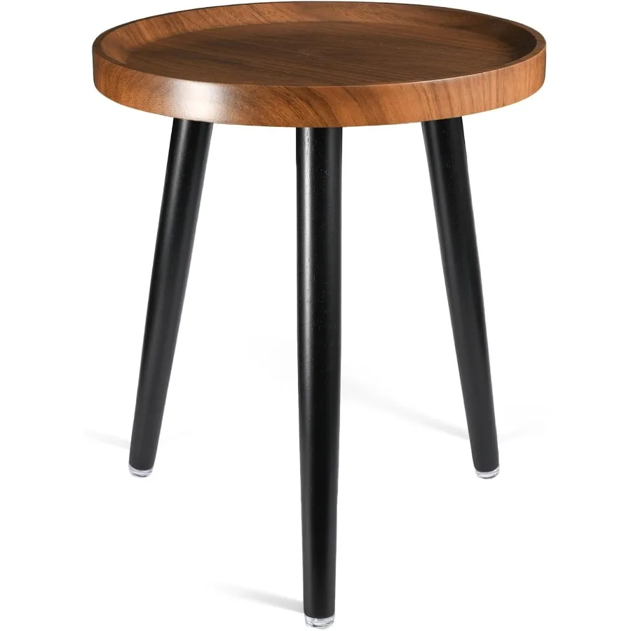 

Подставка для комнатных растений Деревянный стол для растений середины века с отделкой из орехового дерева Высокая подставка для цветочного горшка Современная круглая маленькая боковая вкладка