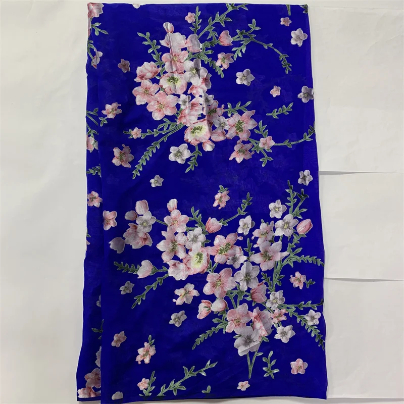 

5 Yards African Nigerian Silk Burnout Fabric High Quality Imitated Silk Fabrics For Women Dress Material.L7.851