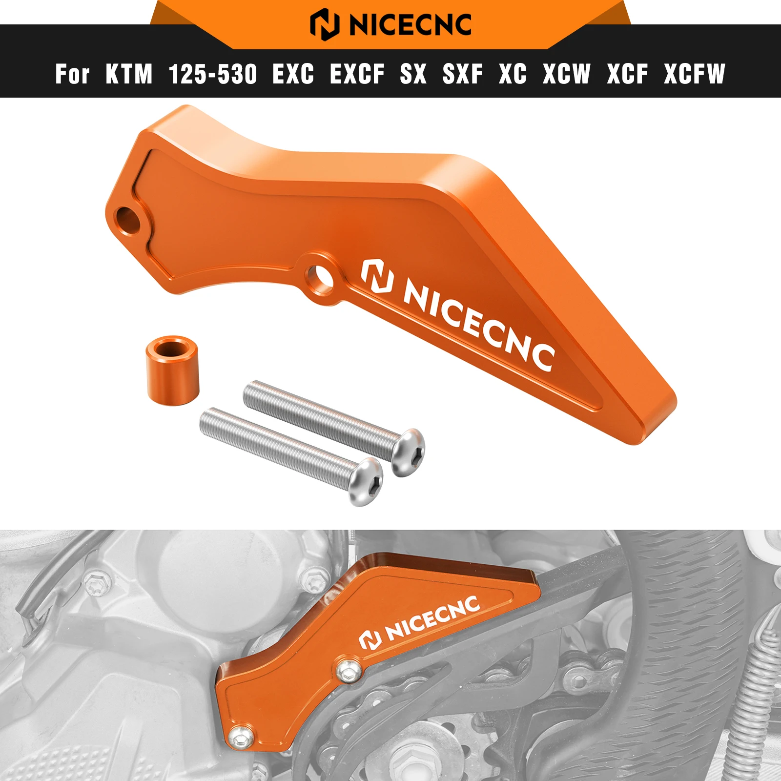 NICECNC For KTM EXC-F 350 EXC-F 250 2017-2023 Case Saver Sprocket Cover For KTM SXF 350 2016-2022 Husqvarna FE 350 GasGas EC250F
