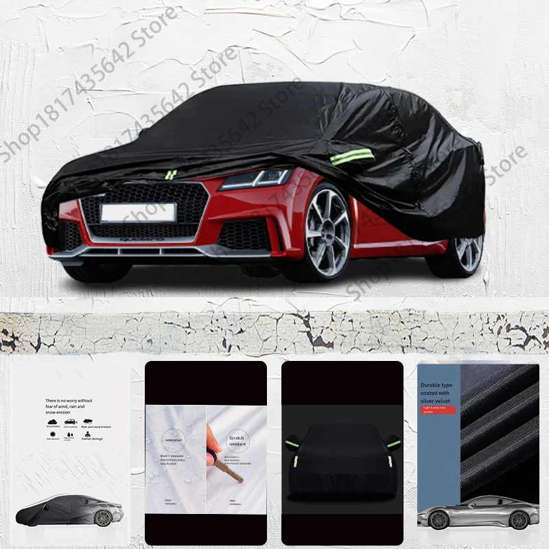 

For Audi TT RS Fit Outdoor Protection Full Car Covers 210T Snow Cover Sunshade Waterproof Dustproof Exterior Car cover Black