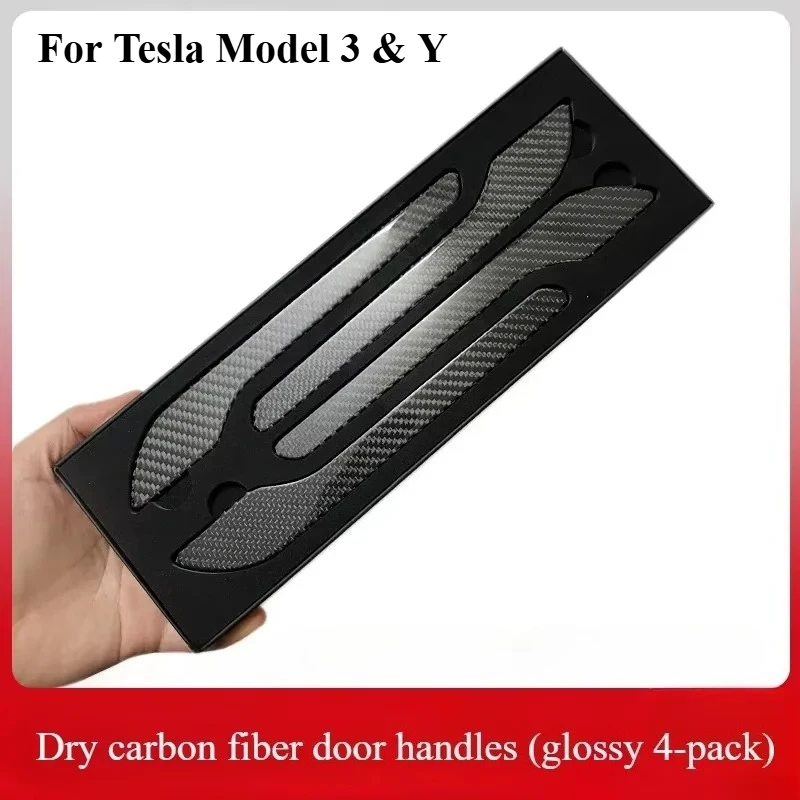 

Dry carbon fiber door handle cover for Tesla Model 3 2017+ Model Y 2021+ real carbon fiber door handle