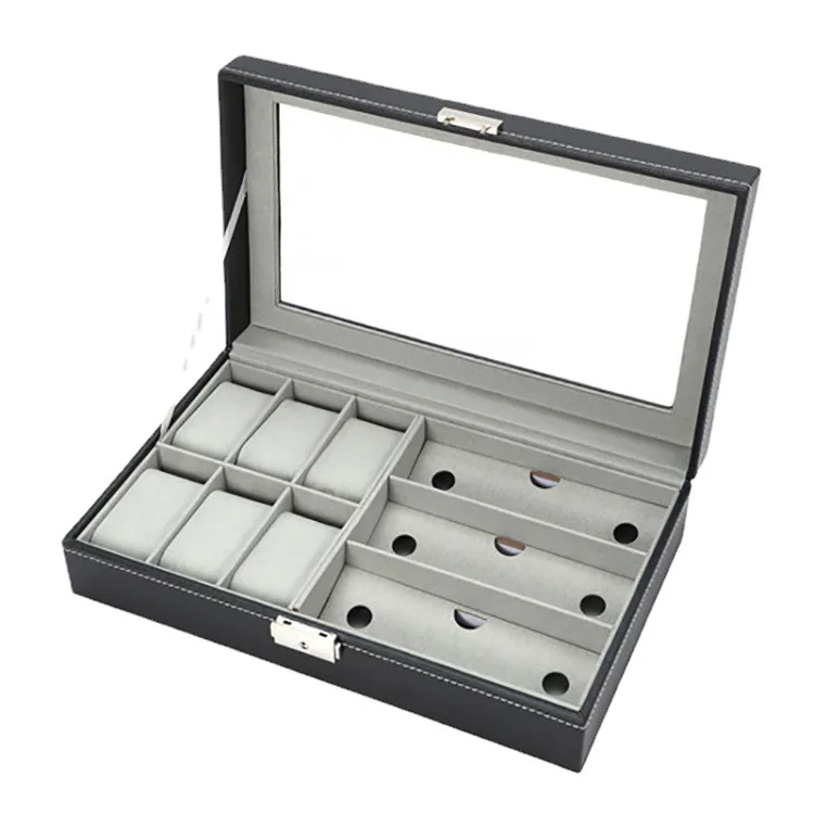 

High-end 6 with 3 cell watch glasses storage box