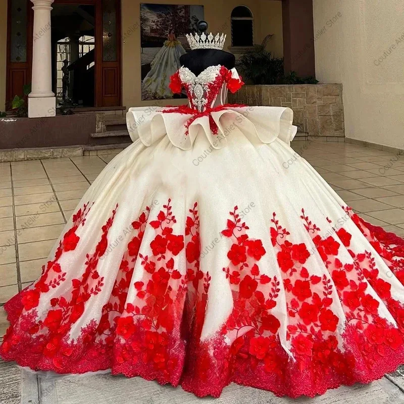 Vendanie Splendid Diamonds Quinceanera-Kleid für Mädchen, 3D-Blumen, Spitzenapplikationen, Illusion, Vestidos de 15 Quinceanera, individuell gestaltet