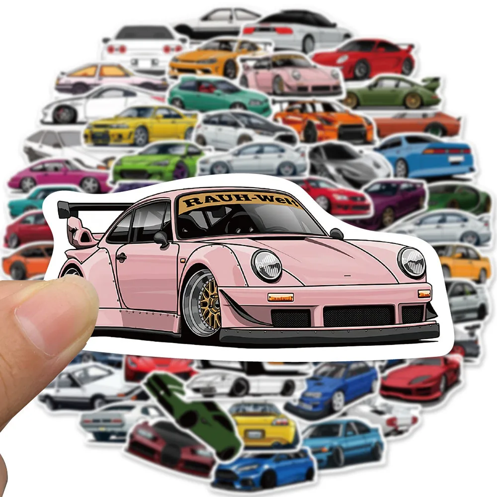 10/20/50/100pcs Racing Car Stickers Skateboard Bike Motorcycle Travel Luggage Toy Cool Vinyl Decal JDM Sticker Bomb for Kids