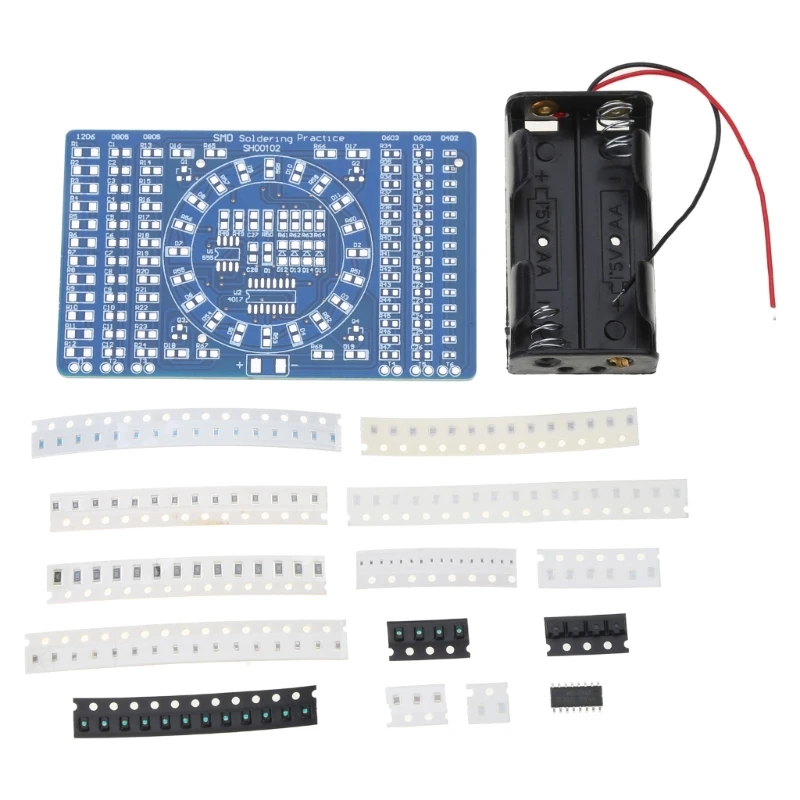 Componentes LED giratorios DN59, tablero práctica soldadura, luz para correr mejora tus habilidades