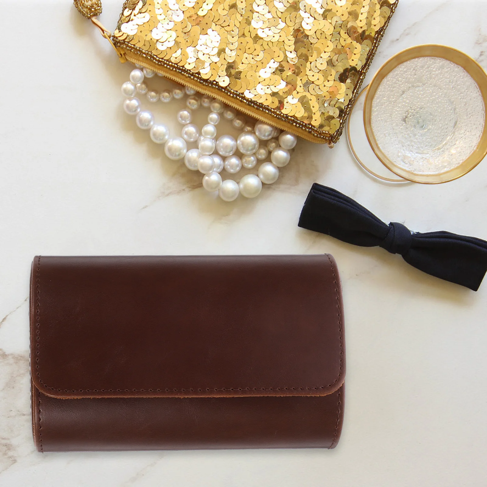 

Travel Jewelry Organizer 2 Slots Watch Case Roll Portable Storage Exquisite Workmanship Durable Lightweight Display