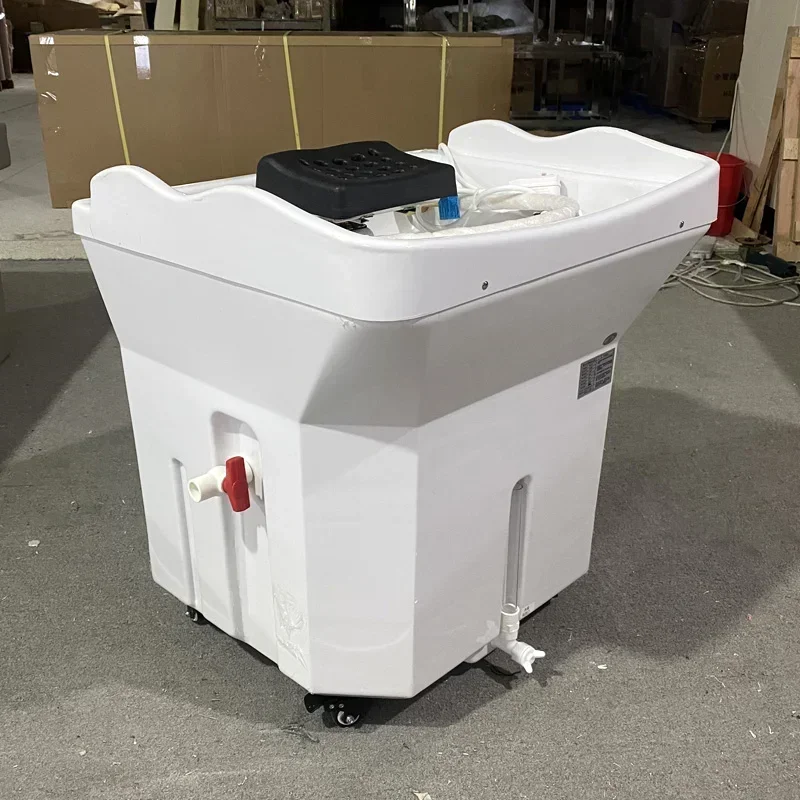 A  Water Circulation Head Therapy Instrument Fumigation Mobile Shampoo Basin