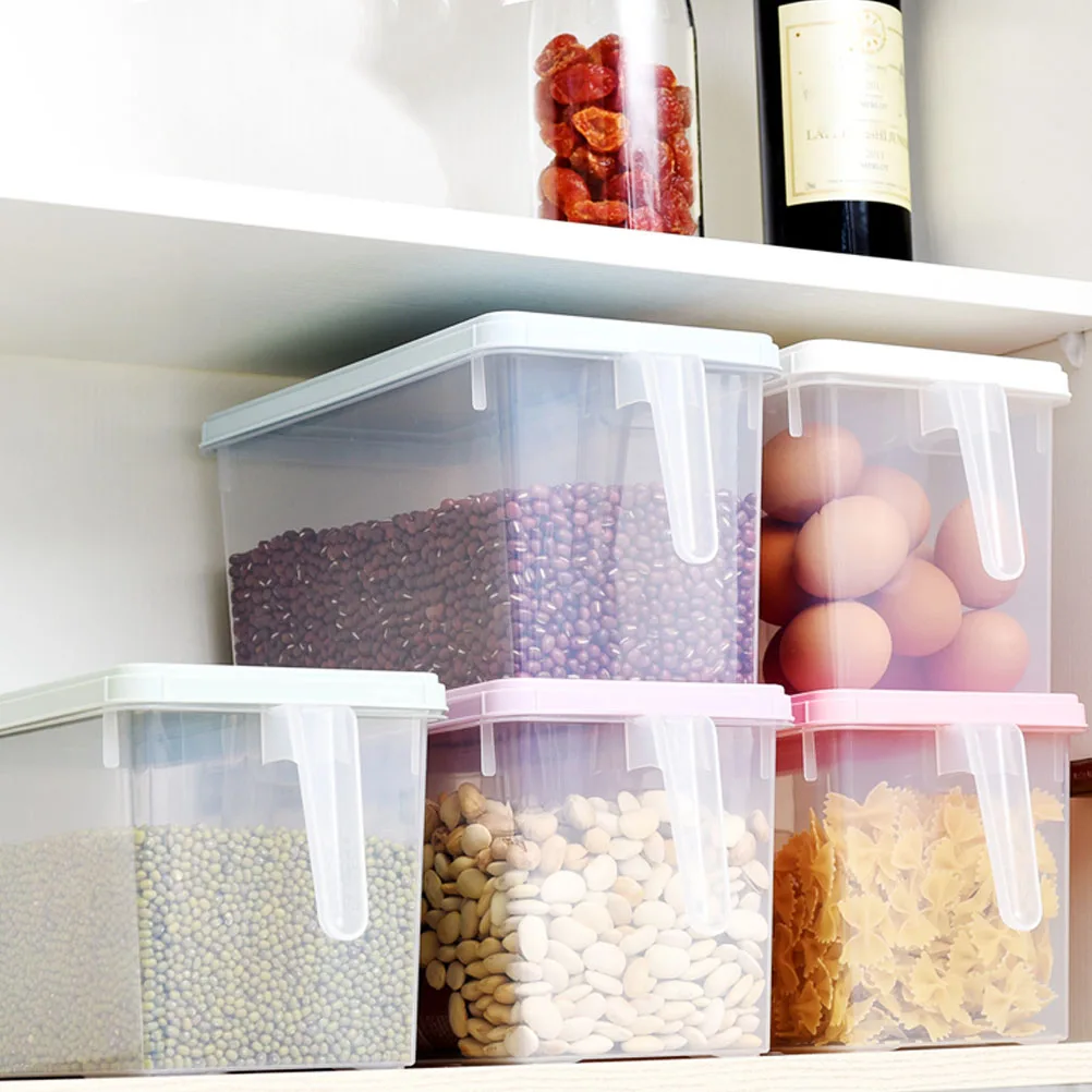 

3Pcs Refrigerator Organizer Box Food Grade Sealed Container Kitchen Storage Box with Lid Handle Rectangular Container