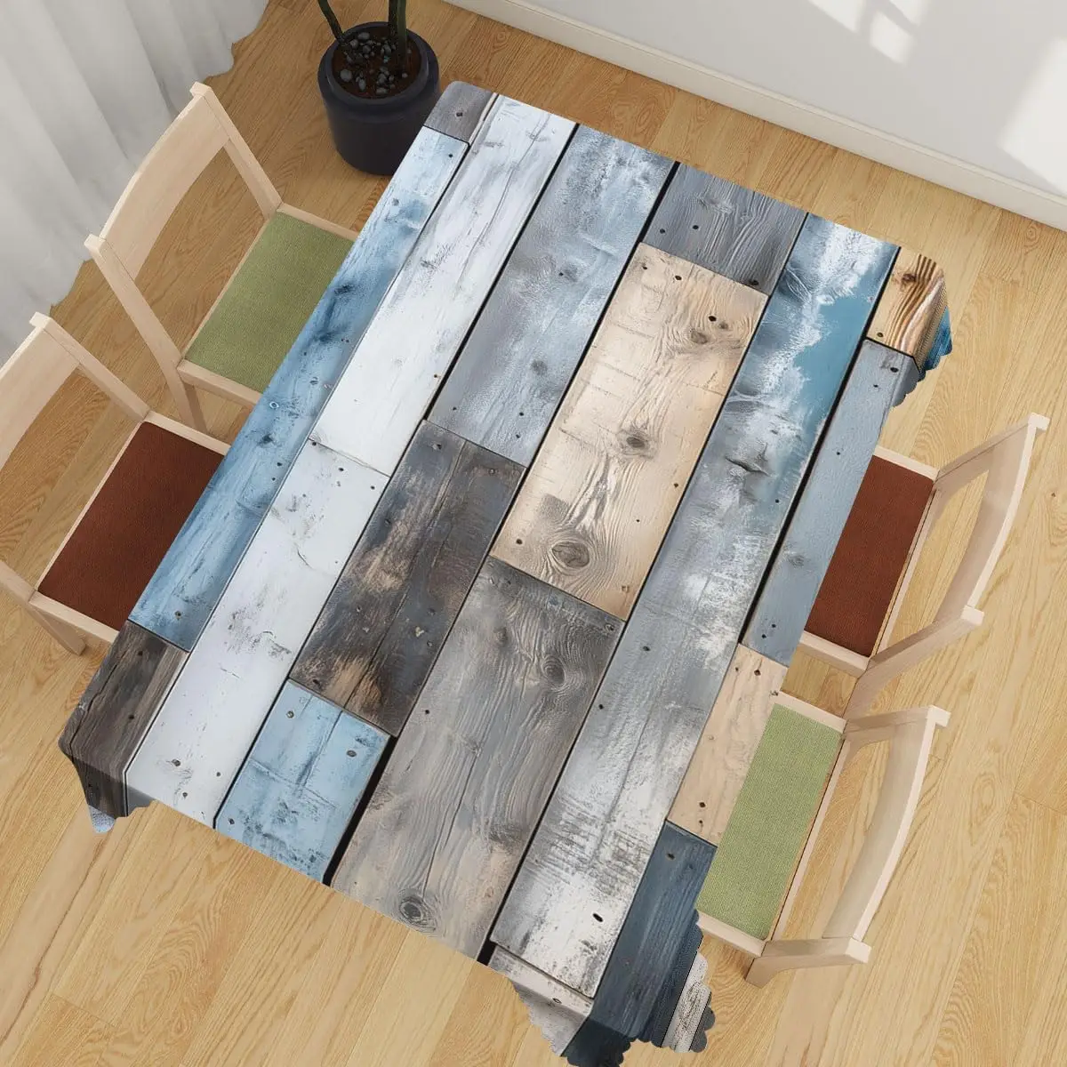 خمر الخشب الحبوب مستطيل مفرش المائدة عطلة ديكور المنزل الطرف قابل للغسل ريفي خشبي الملمس مفارش طاولة المطبخ ديكور للطاولات #6