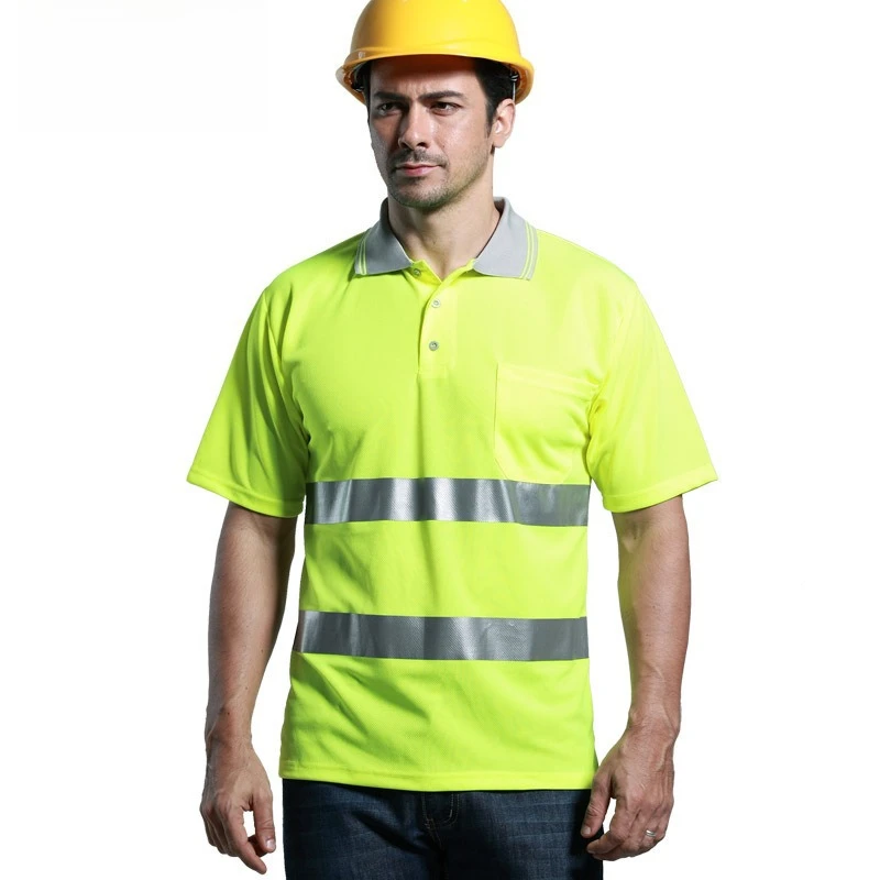 

Night Work Reflective Safety Shirt Clothing Quick Drying Short Sleeved T-shirt Protective Clothes For Construction Workwear