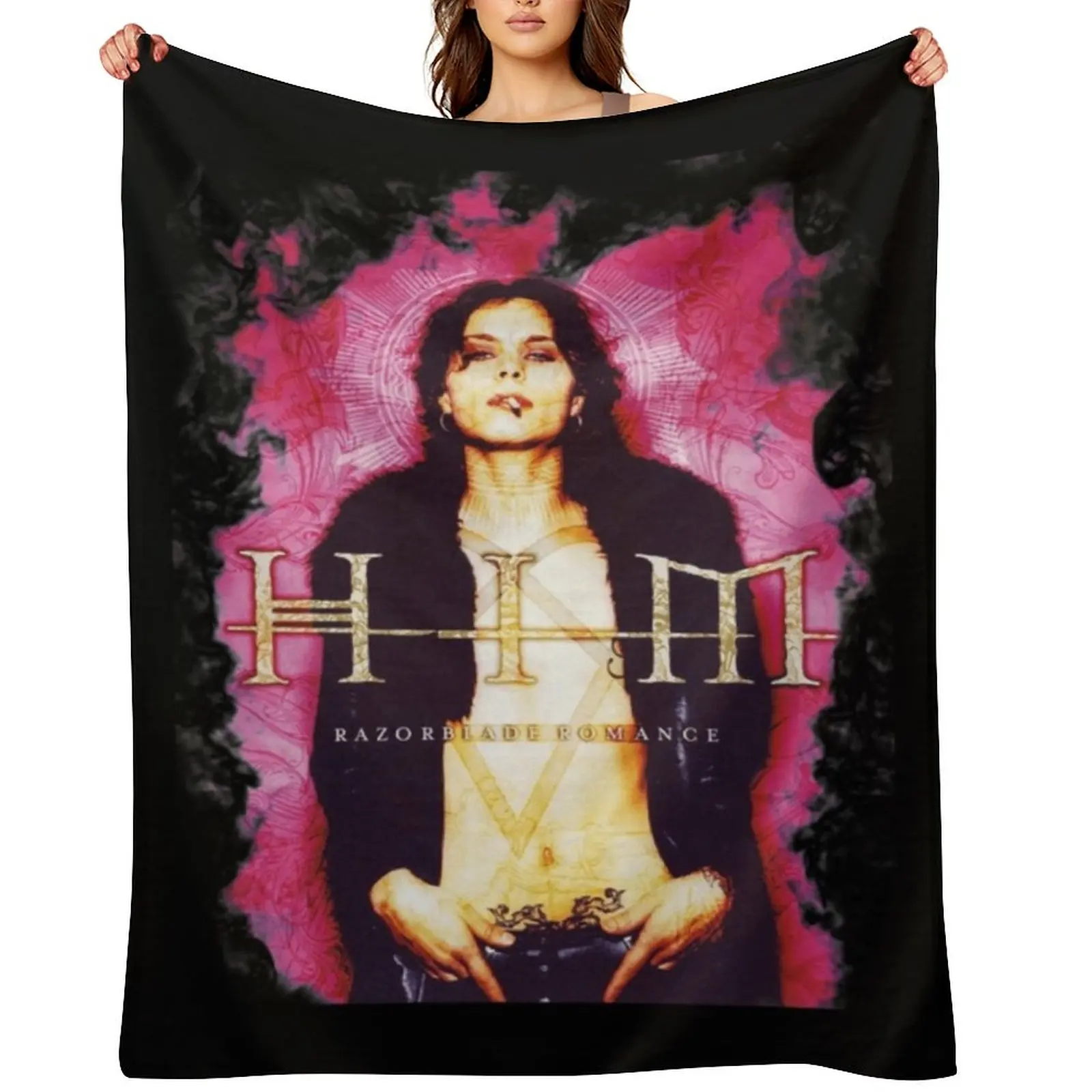 

Him Band VV H I M - Him Ville Valo Razorblade Romance smoke Essential Throw Blanket Sofa Throw Kid'S Summer Beautifuls Blankets