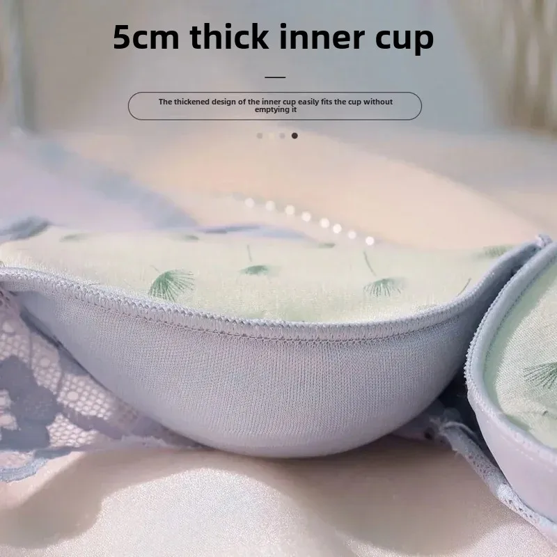 2024 New Thickened 4cm Push Up Bra for Small Chest Women Adjustable Straps Gathered Underwire Free Wireless Comfort Bra