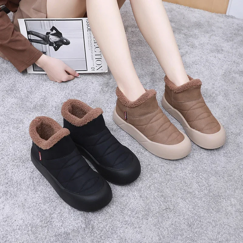 Women Cotton Shoes Snow Boots 2025 Winter New Plush Comfortable Warm Outdoor Anti Slip Sports Waterproof Cold Proof Ankle Boots