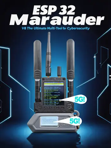 Flipper Zero ESP32 Marauder V8 4IN1 ESP32-C5 Dual Chip Dual Band 5G WiFi, Bluetooth , GPS, Supports 2.4G＆5G Signal Dual SD Card