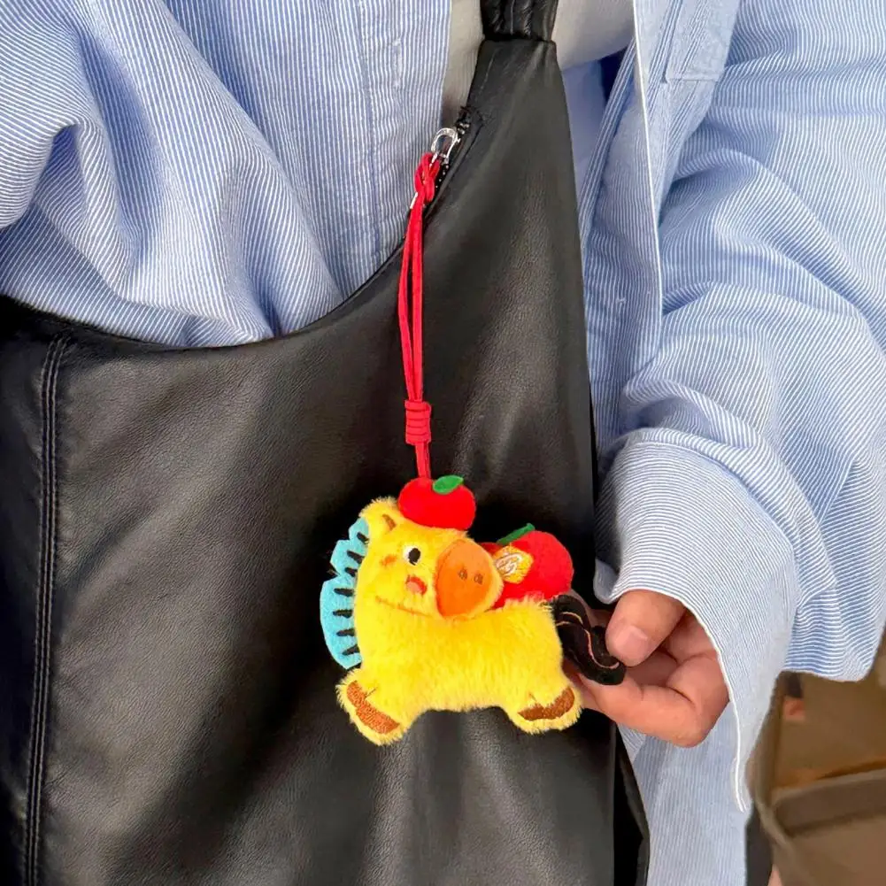 Non-fading Keychain Colorful Plush Horse Keychain Pendant Good Luck Mascot Charm for Wallet Backpack Decorative Car Accessory