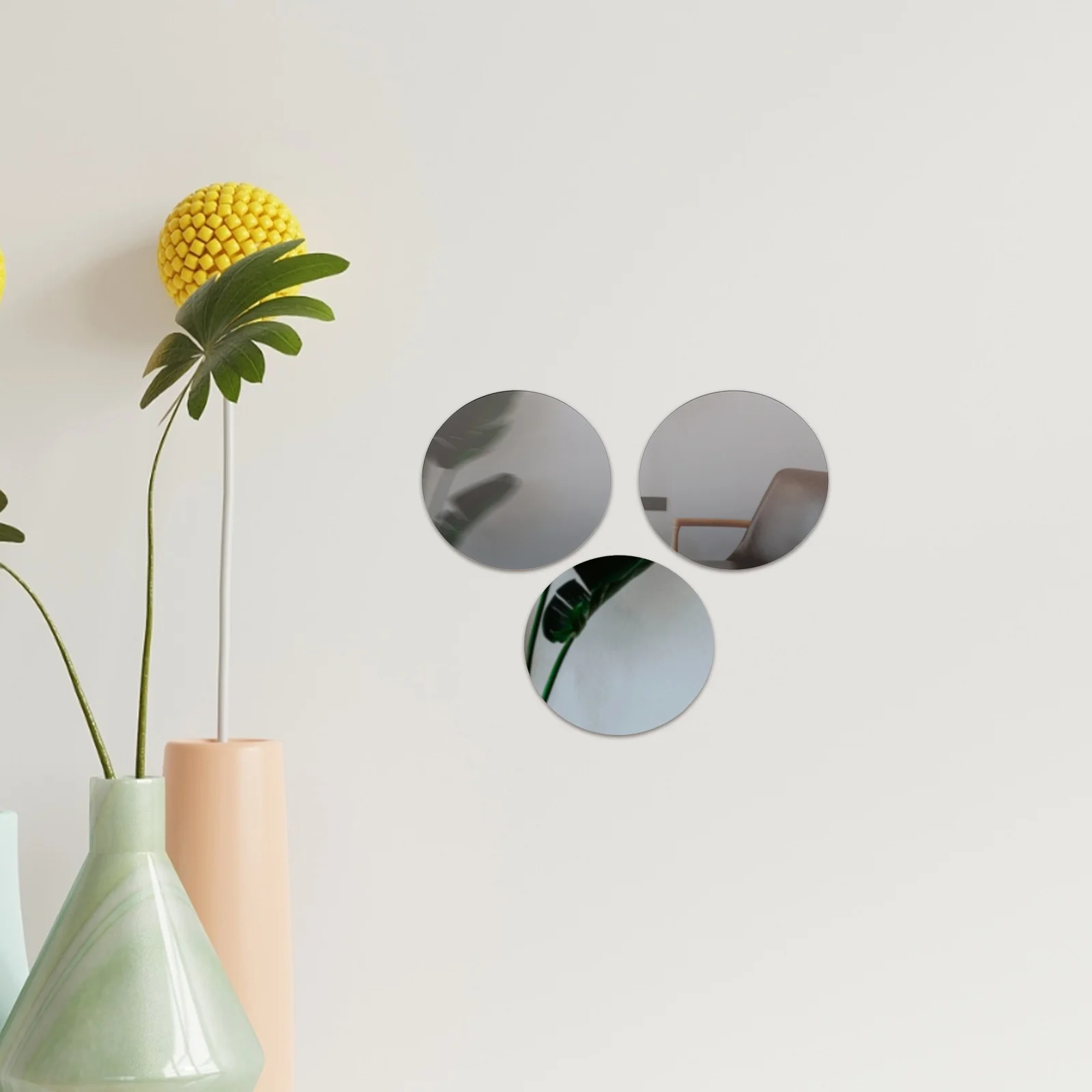 

20pcs 8Cm Small Round Mirror Adhesive Craft Mirrors Diy Projects Home Decor Circle Wall Mirror Flat Mini Mirrors Sticky Craft