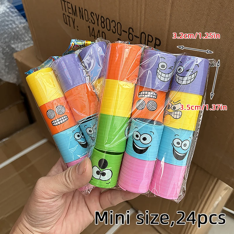 12/24PCS Regenbogen Magie Frühling Spielzeug Bunte Spule Party Gefälligkeiten für Kinder Geburtstag Pinata Füllstoffe Kindergarten Souvenir Geschenke groß – Detail 12