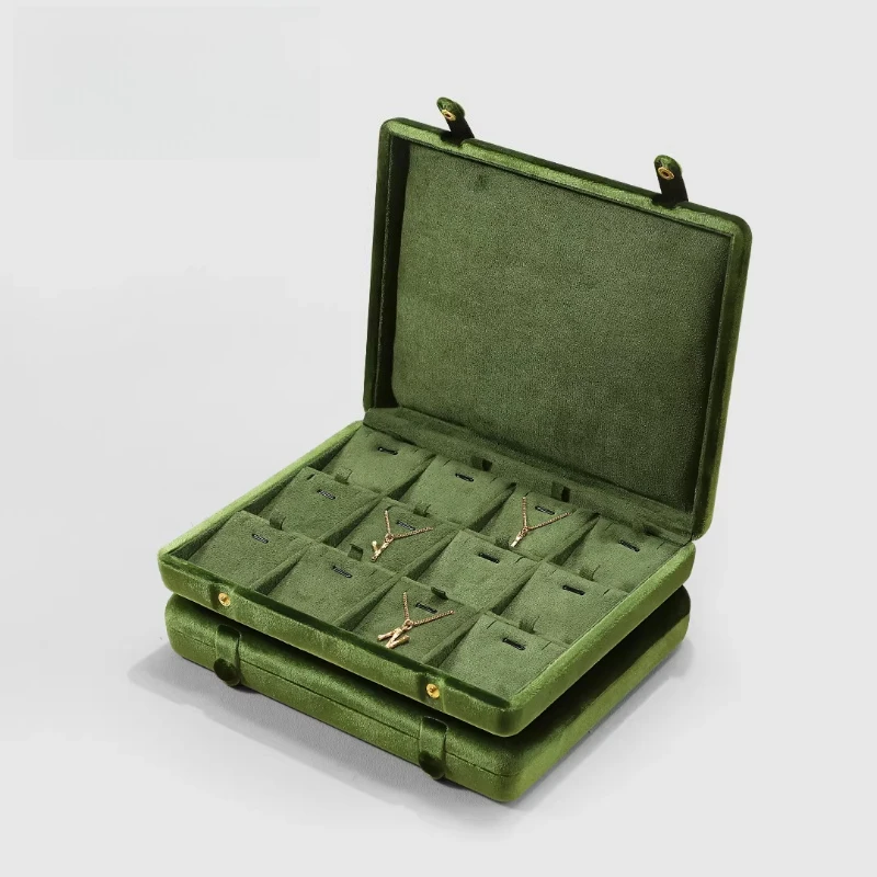 Flannel Jewelry Box Luxurious Minimalist Storage Boxes Jeweler Counter Commercial Use Jewellery Case Necklace Display Supplies