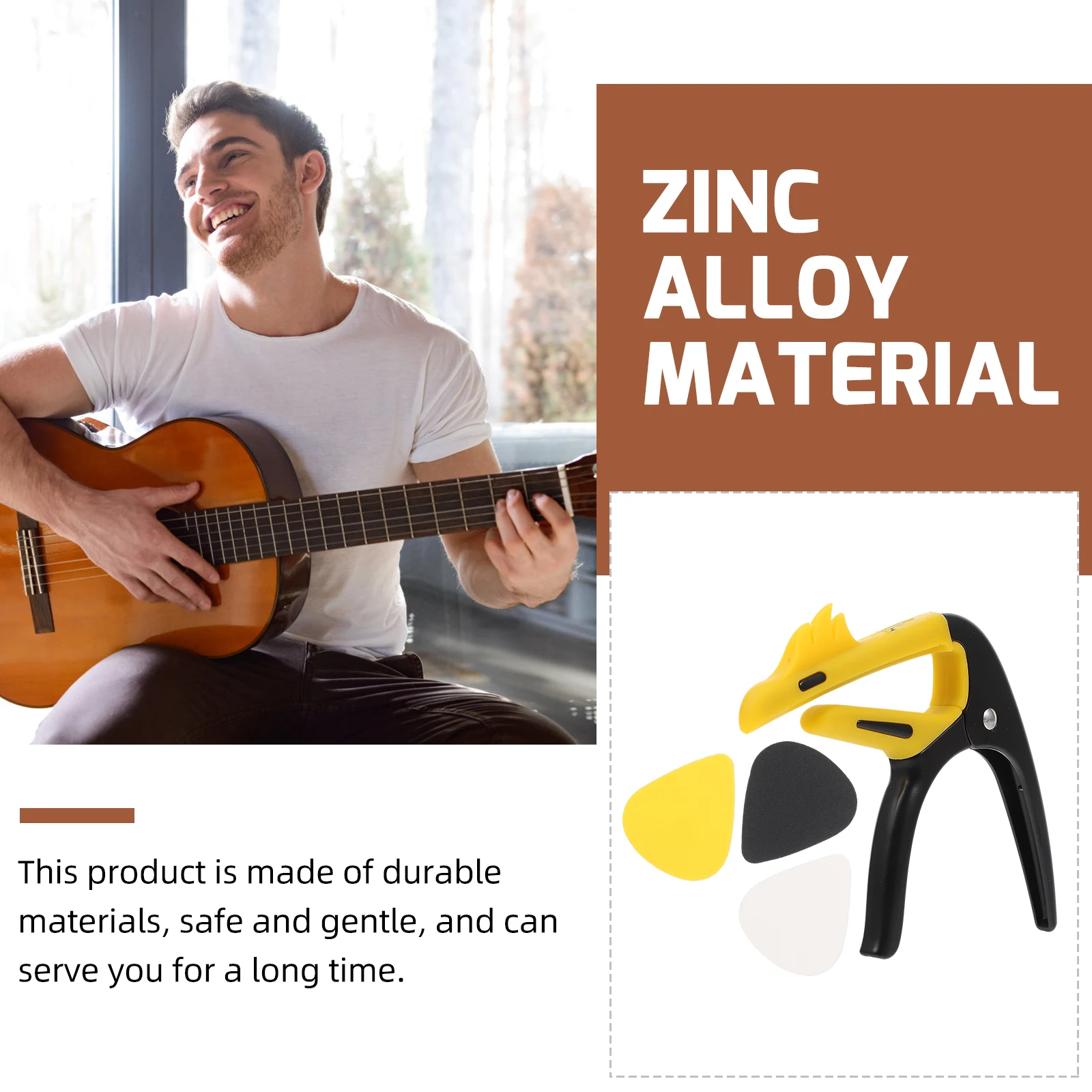 

1 Set Simple Practical Guitar Capo Accessory Durable Zinc Alloy Lightweight Quick Release Adjustable Pitch Folk Guitar Supply