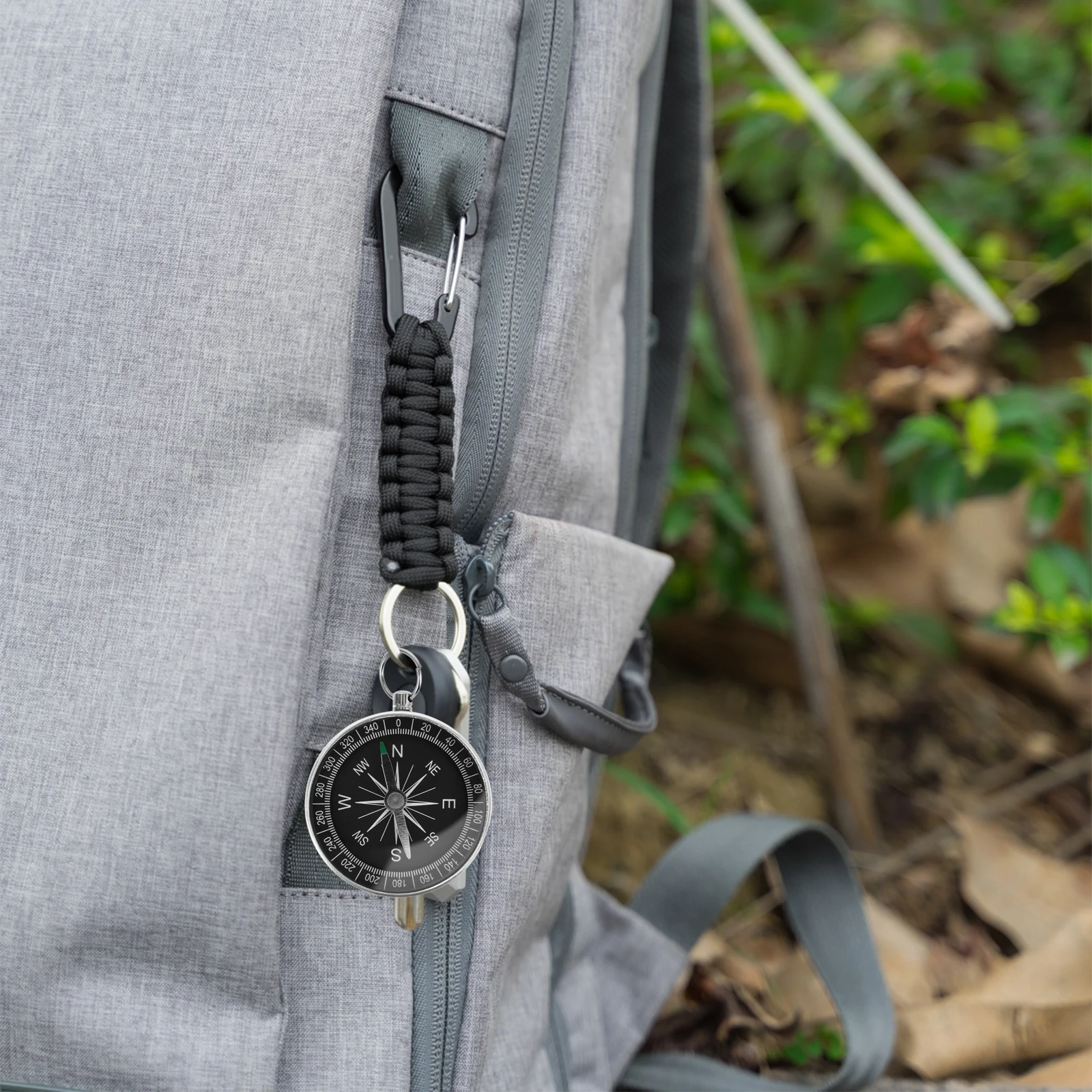 

4 Pcs Compass Ornament Keychain for Hiking Outdoor Aluminum Alloy Compact Travel