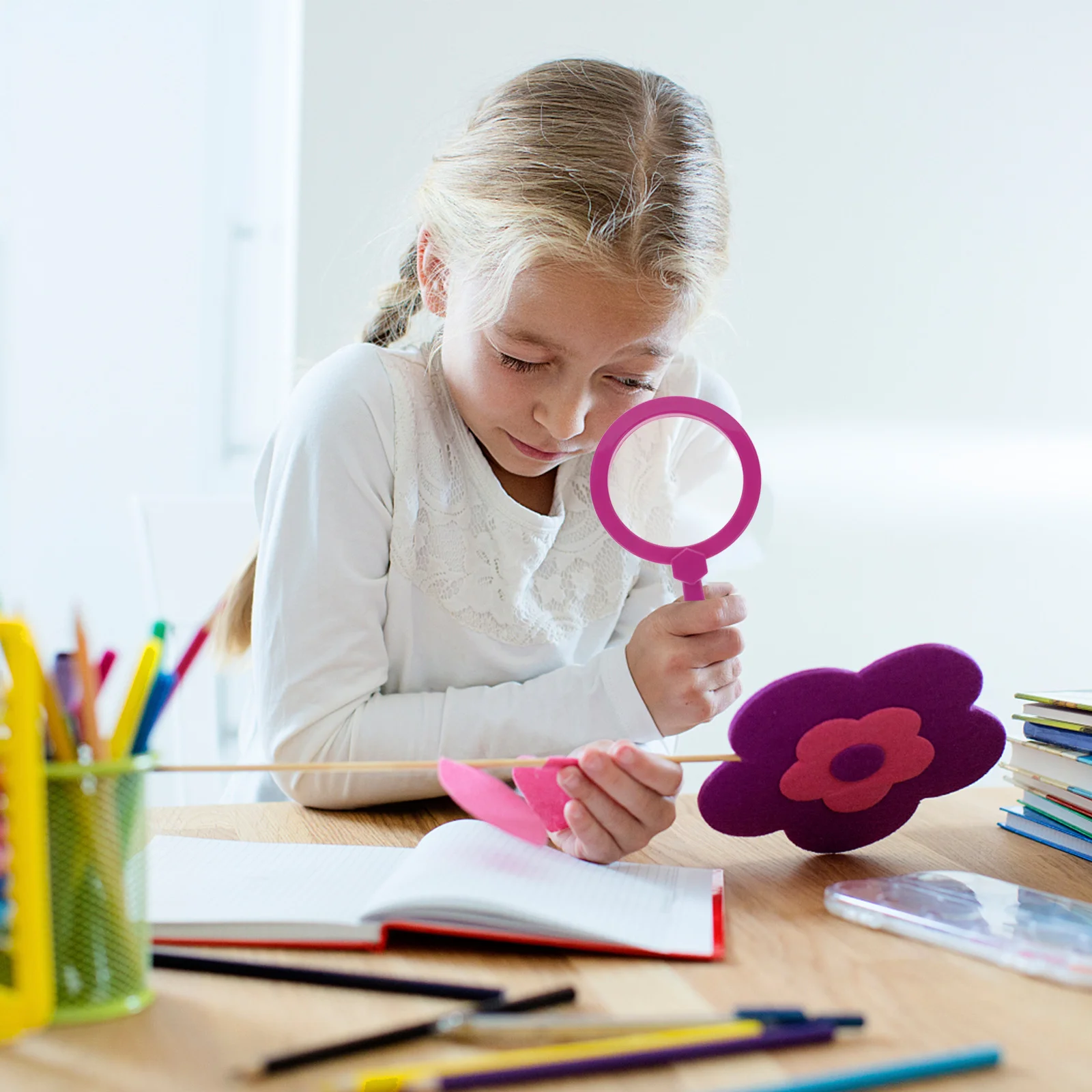 

Children Magnifying Glass Durable Premium Material Portable Learning Tool Encourages Natural World Exploration Green Handle