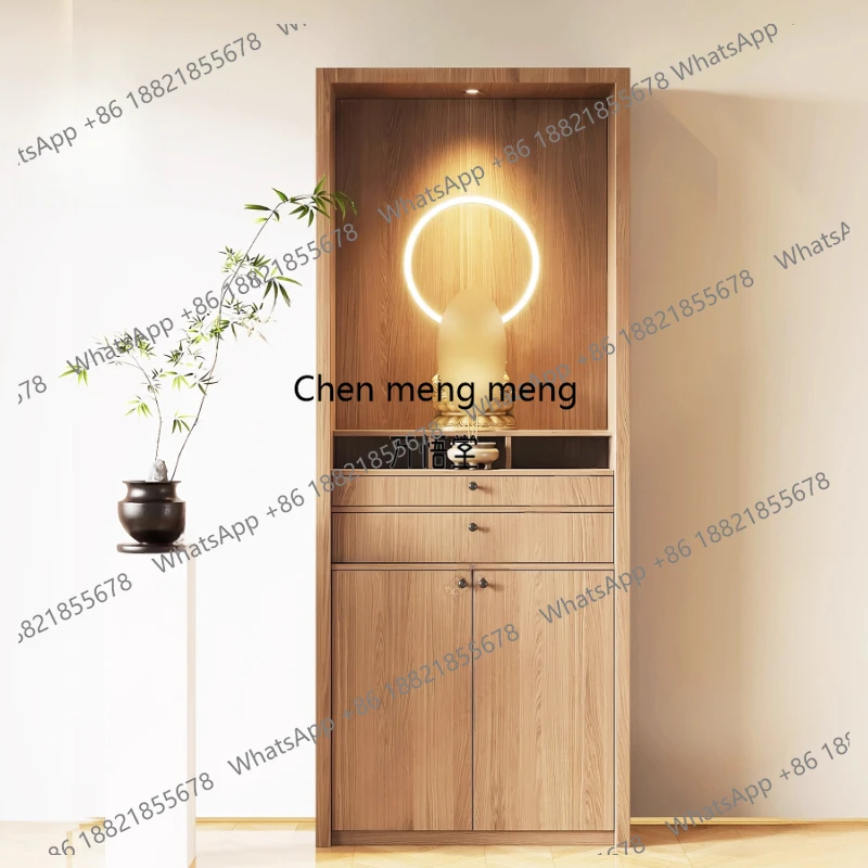 Modern Zen-style Living Room Cabinets New Chinese-style Buddhist Niche Standing Cabinets Altar With Door Furniture Taquilla
