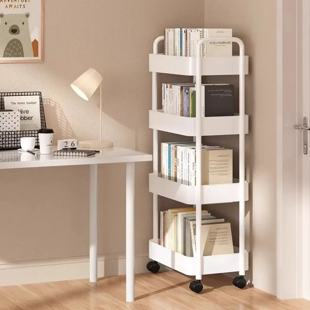 Mobile Storage Trolley Organizer Household Snacks Shelves Bedroom Multi-Layer Storage Racks Living Room Kitchen Cart with Wheels