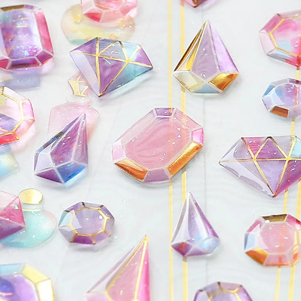 

4 Sheets Diamond Shape Crystal Sticker DIY Scrapbook Decor DIY Photo Album Decor Diary Planner Stickers Craft Crystal Sticker