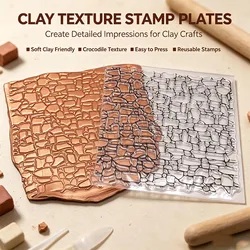 DIY Polymer Clay Texture Stamp Sheets Brick Wall Pattern Individual Design Art Clay Pottery Embossing Tools for Hobbyists