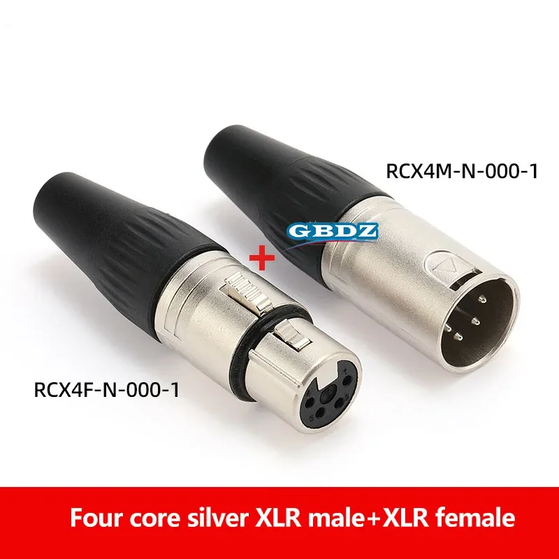 

Professional 4-Pin XLR Connector RCX4F-N-012 Balanced Male/Female Pair for Audio Recording Stage Studio EquipmentHigh-Fidelity