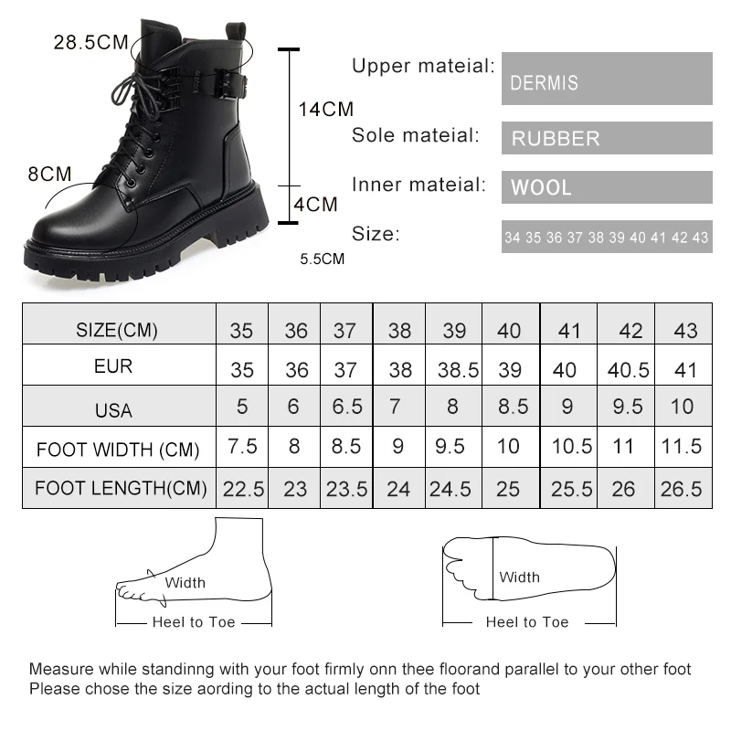 AIYUQI Women Marton Boots 2024 Winter New Wool Warm Women Motorcycle Boots Anti-slip Large Size 41 42 43 Women\'s Snow Boots