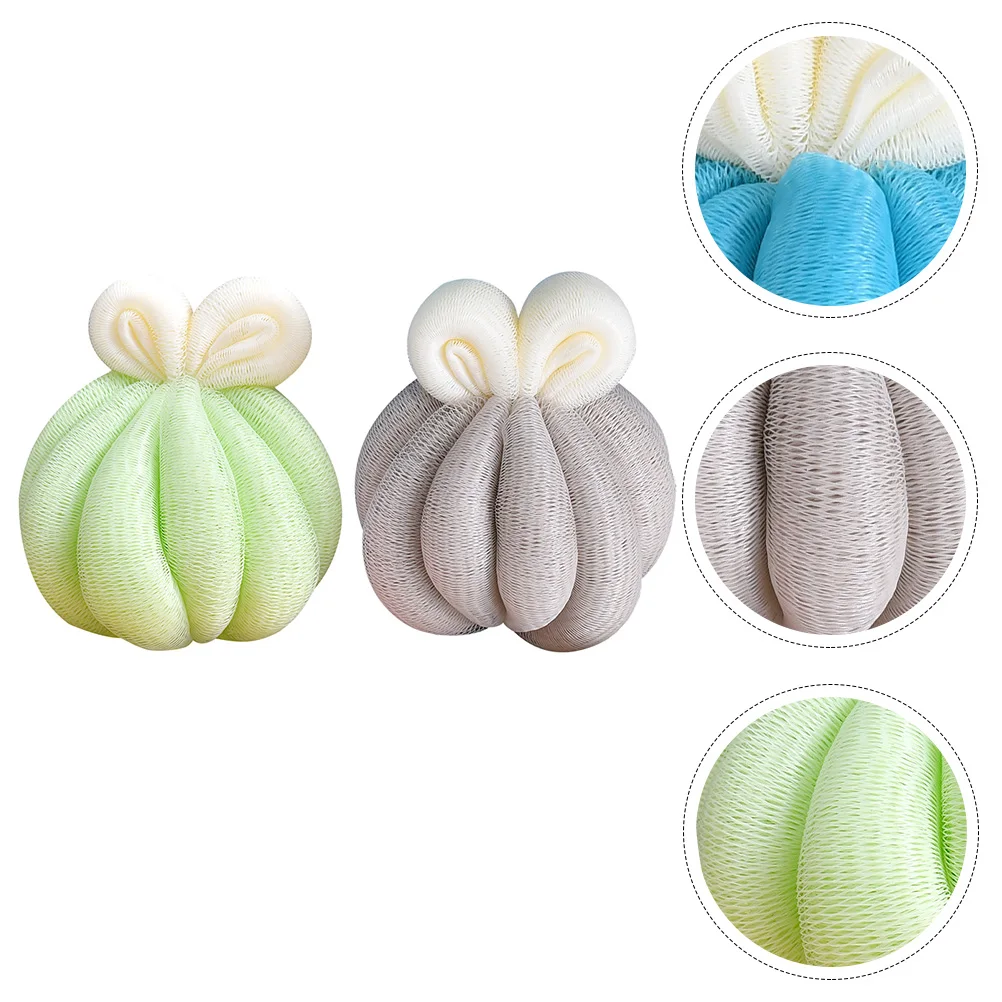 

2pcs Bath Ball Sponge Bubble Making Net Shower Flower Puff Skin Safe Exfoliation Massage Practical Durability