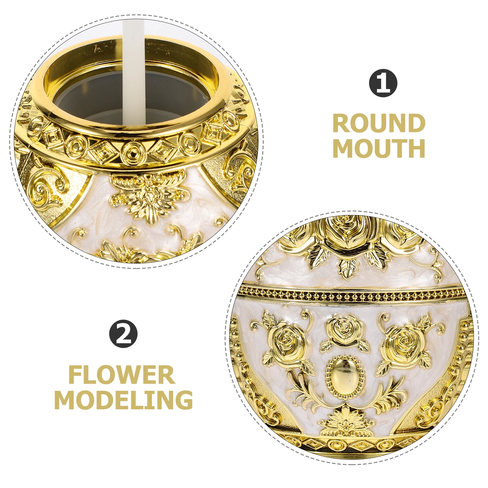 

1pcs Hand Press Holder Vintage Style Dispenser Rose Pattern Portable Household Toothpick Container Decorative Desktop Organizer