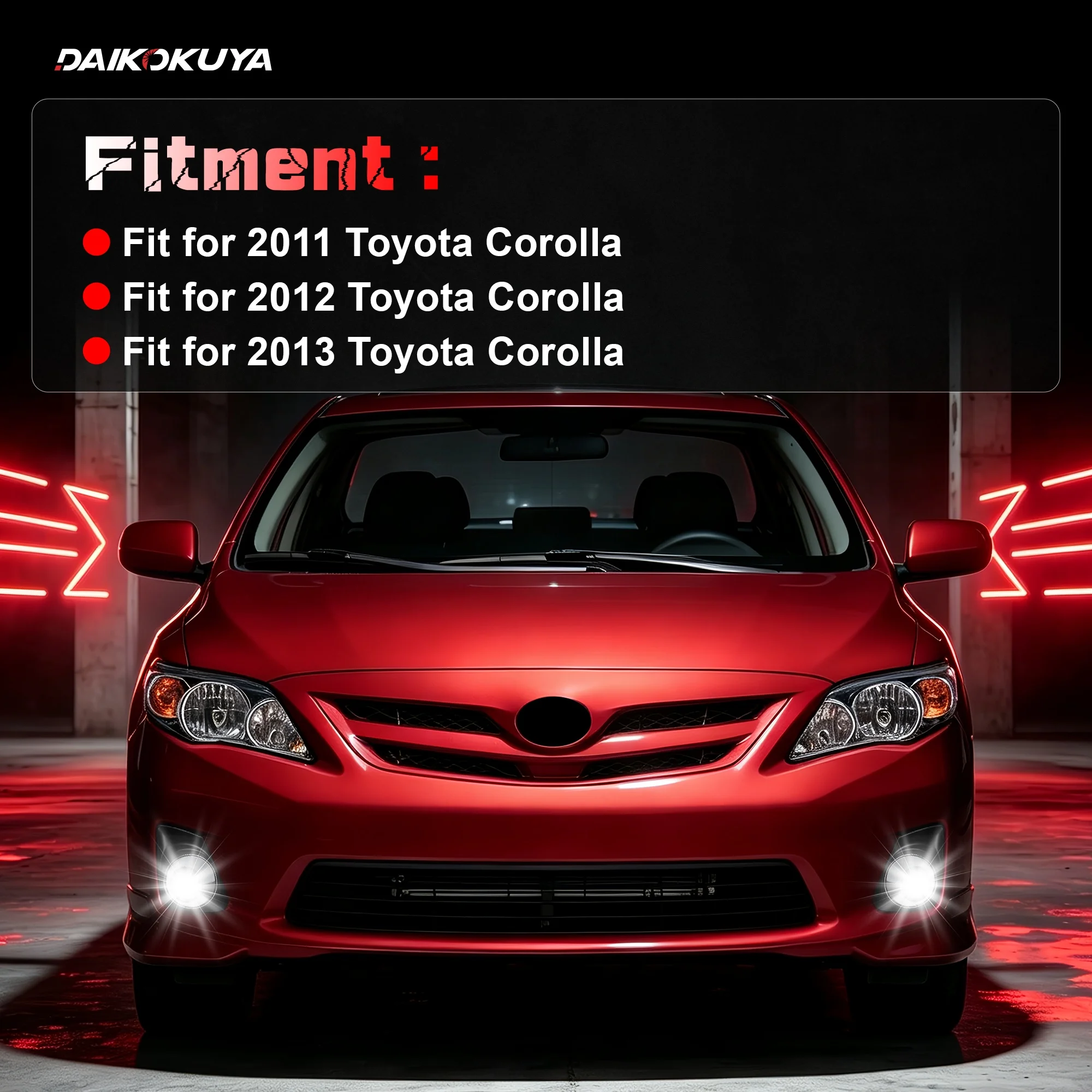 Laser Fog Lights Compatible with Toyota Corolla 2011 2012 2013 High & Low Beam DRL Lights Front Bumper Driving Fog Lamp Assembly