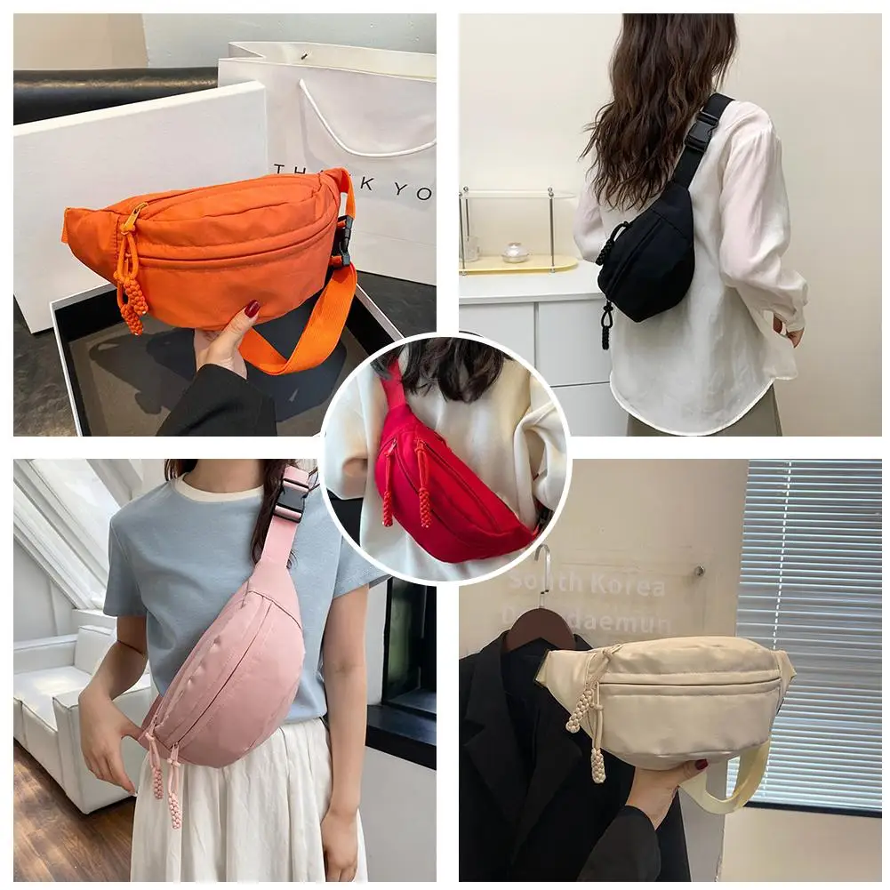 

Waist Bags for Women Oxford Leisure Color Waist Bag Shoulder Crossbody Chest Bags Handbags All-match Messenger Belt Bags T2L2