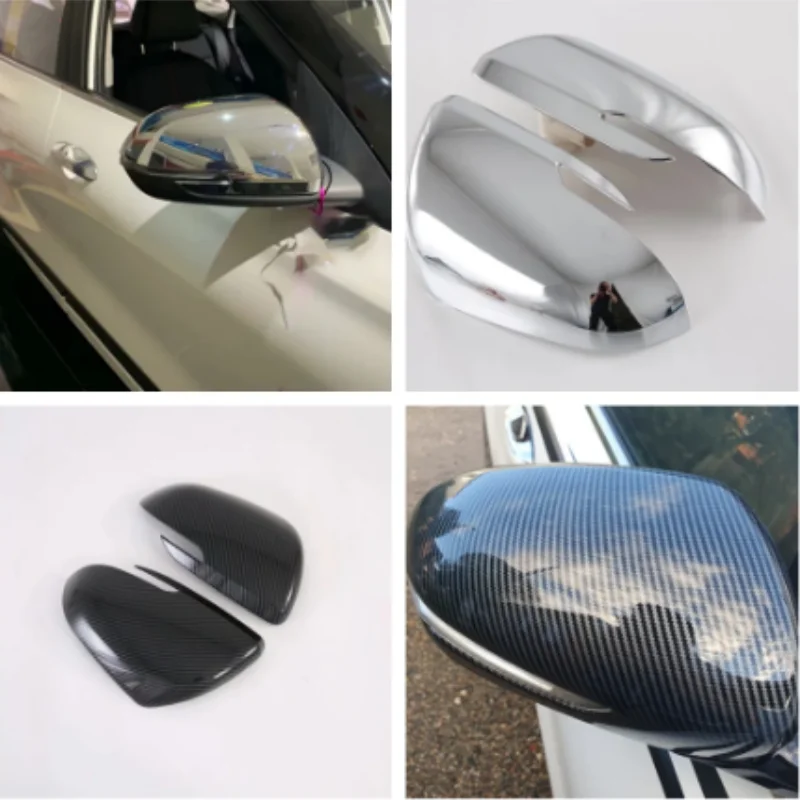 

Car Rearview Mirror Cap Cover Trims Decoration Sticker For Kia Seltos 2019 -2022 ABS Carbon Fiber Car Styling Accssories