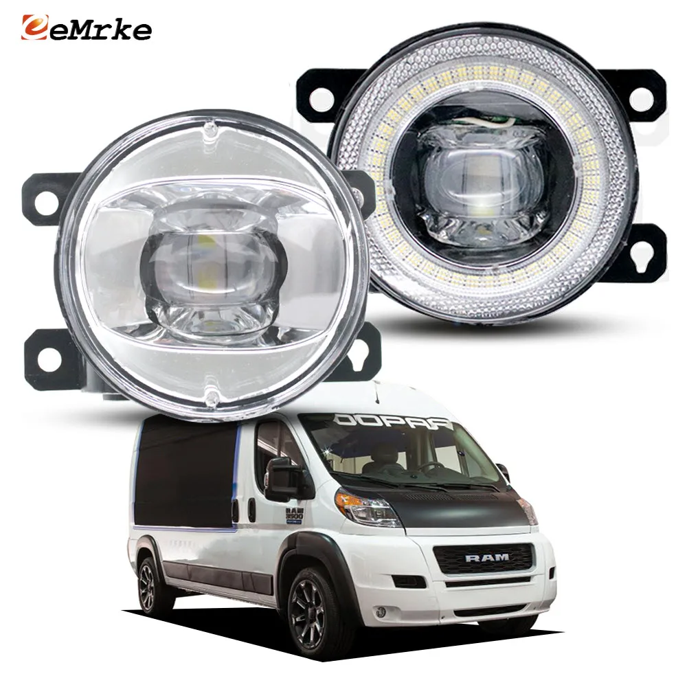 

Pair 30W LED Fog Driving Lights for RAM Promaster 1500 2500 3500 2016 2017 2018 2019 20 21 2022 Front Angel Eyes DRL Accessories