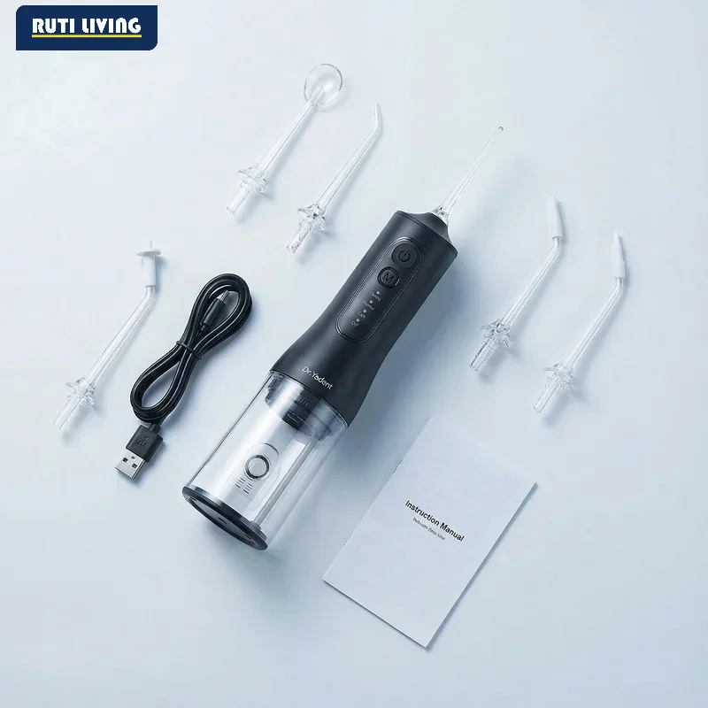 Water Flosser Oral Irrigator for Adults IPX7 300mL Portable Dental Cleaner with 4 Modes 7 Nozzles Type-C Oral Care