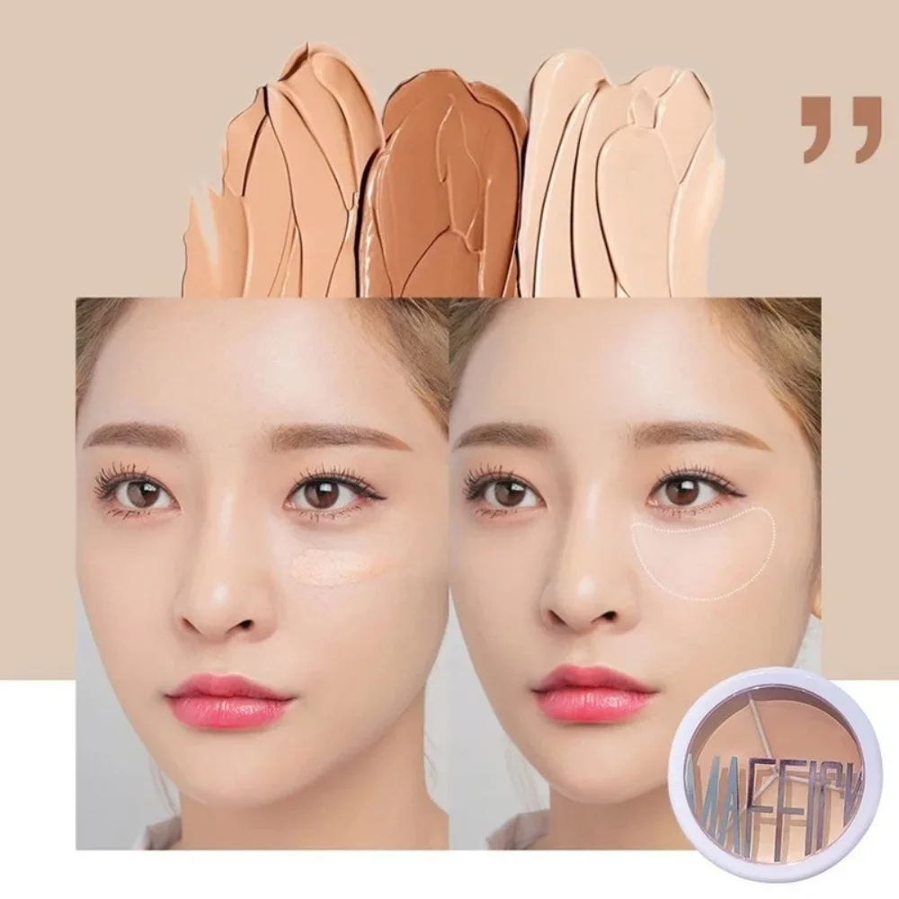 3-kleuren concealerpalet Langdurige make-up Veegvast Bedekt donkere kringen rond de ogen en gezichtscosmetica