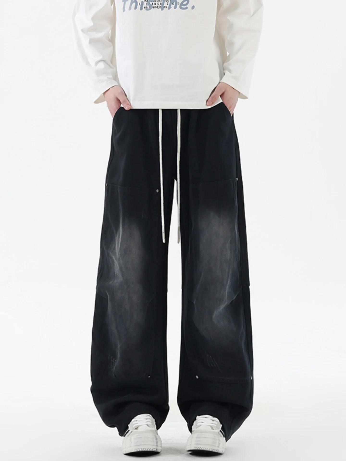 

Мужские винтажные повседневные брюки Waed: свободные, широкие, прямого кроя, удобные, для осеннего сезона, CleanFit, модные, свободные, трикотажные