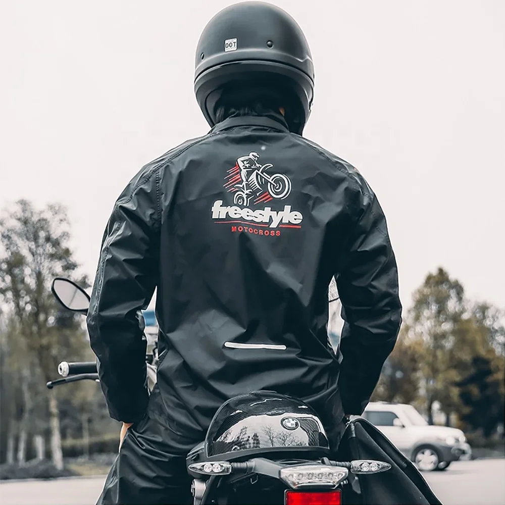 

-for Motorcycle Raincoat Suit Waterproof Cycling Raincoat+Rain Pants Lightweight Foldable Windproof Jacket Suits Motorcycle Suit