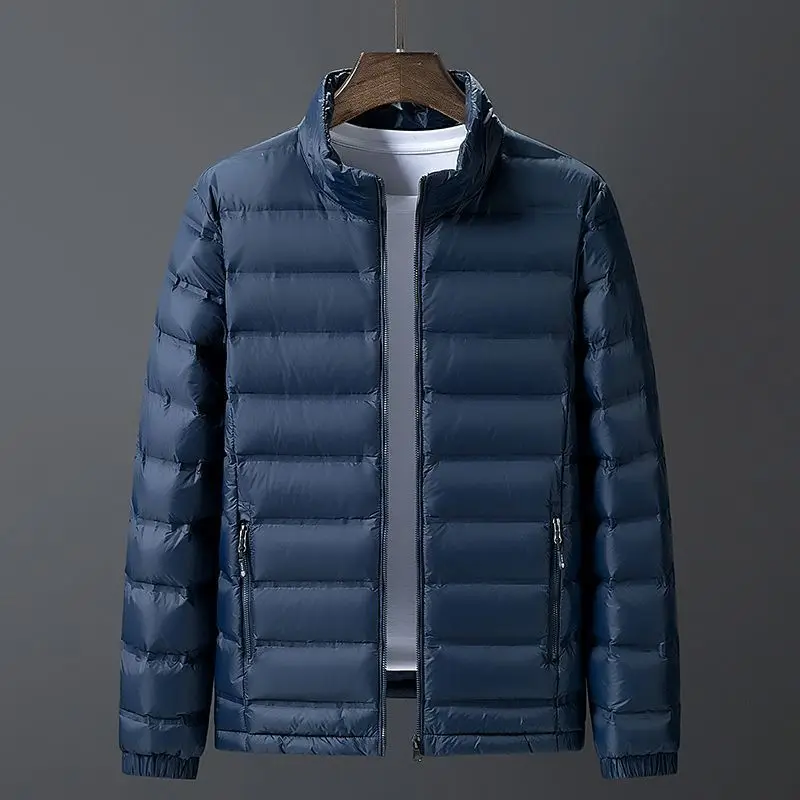 خفيفة الوزن أسفل القطن Jaet الرجال الشتاء الدافئة الوقوف طوق 2023 جديد كبير الحجم الملابس الشتوية الخسارة الموسمية