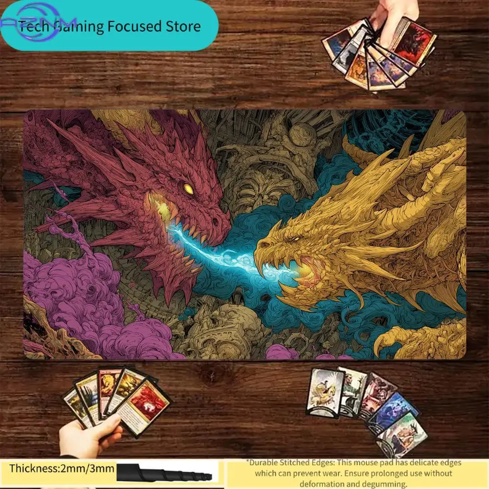 Fierce Twin Dragon Battle Design MTG Playmat Magic Card Battle Mat  gathering gaming mats tapete magic mtg card pad