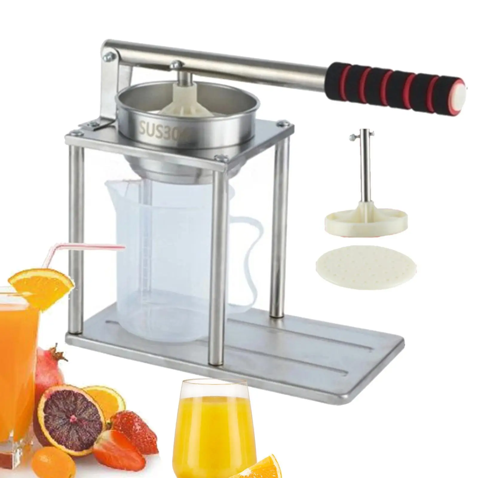 Stainless Steel Hand Press Juicer Machine Manual Citrus Fruit Squeezer for Lime Lemon Orange Kitchen Gadget for Fresh Juice
