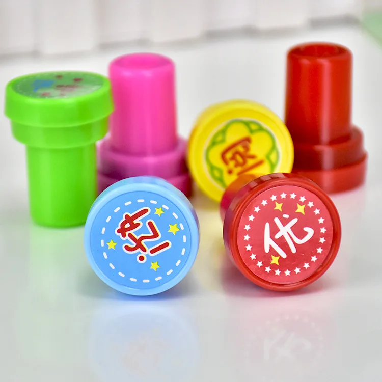 10 Stück sortierte Stempel für Selbstfärbestempel, Spielzeugstempel, Smiley-Gesichts-Siegel, Scrapbooking, DIY-Malerei, Fotoalbum-Dekoration – Detail 3