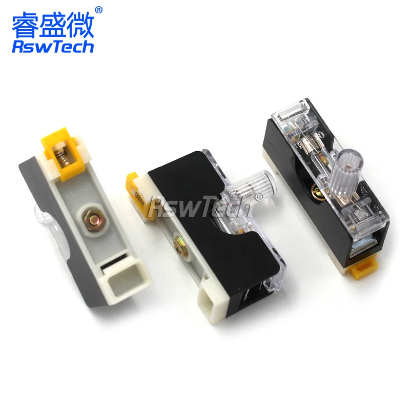 2PCS FS-101 fuse holder with light fuse box 6 * 30 fuse holder 6X30 built-in 10A fuse tube