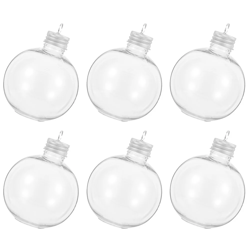 

6 Pcs Light Bulb Shape Ball Bottle Single Storage Bottles Plastic Round Candy Empty