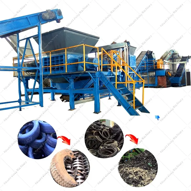 Full Automatic Waste Tires Rubber Granule Powder Make Waste Tire Granulator Machines Tyre Recycling Machine Automatic