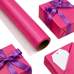 1 Roll Wrapping PaperHot Pink Solid Color Pearly Lustre Paper 17 Inches X 118 Inches Perfect for Wedding, Birthday,Gift wrap